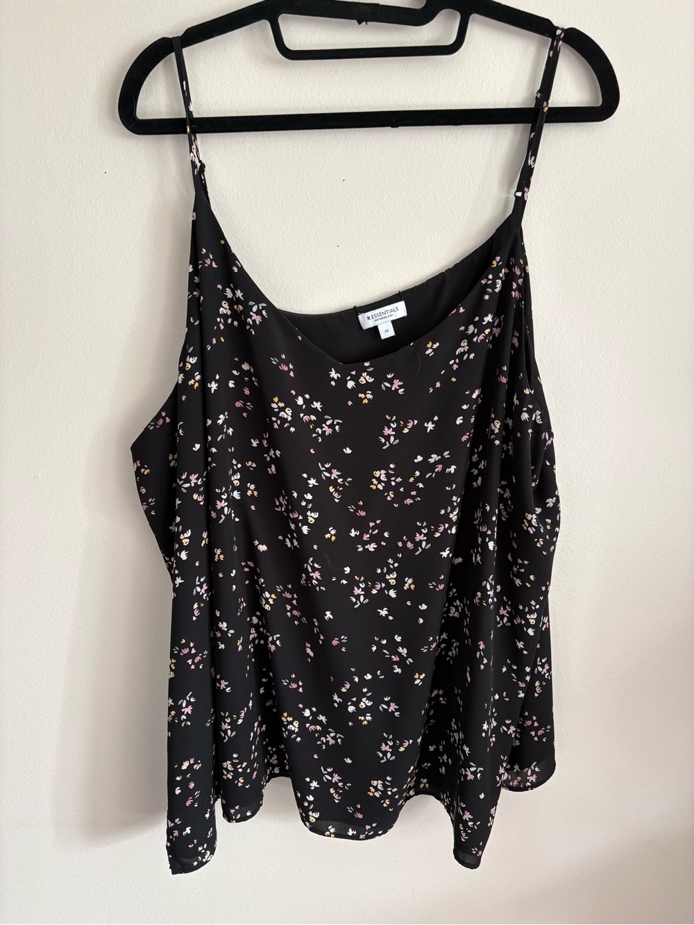 Universal Thread Black Floral Spaghetti Strap Tank Top